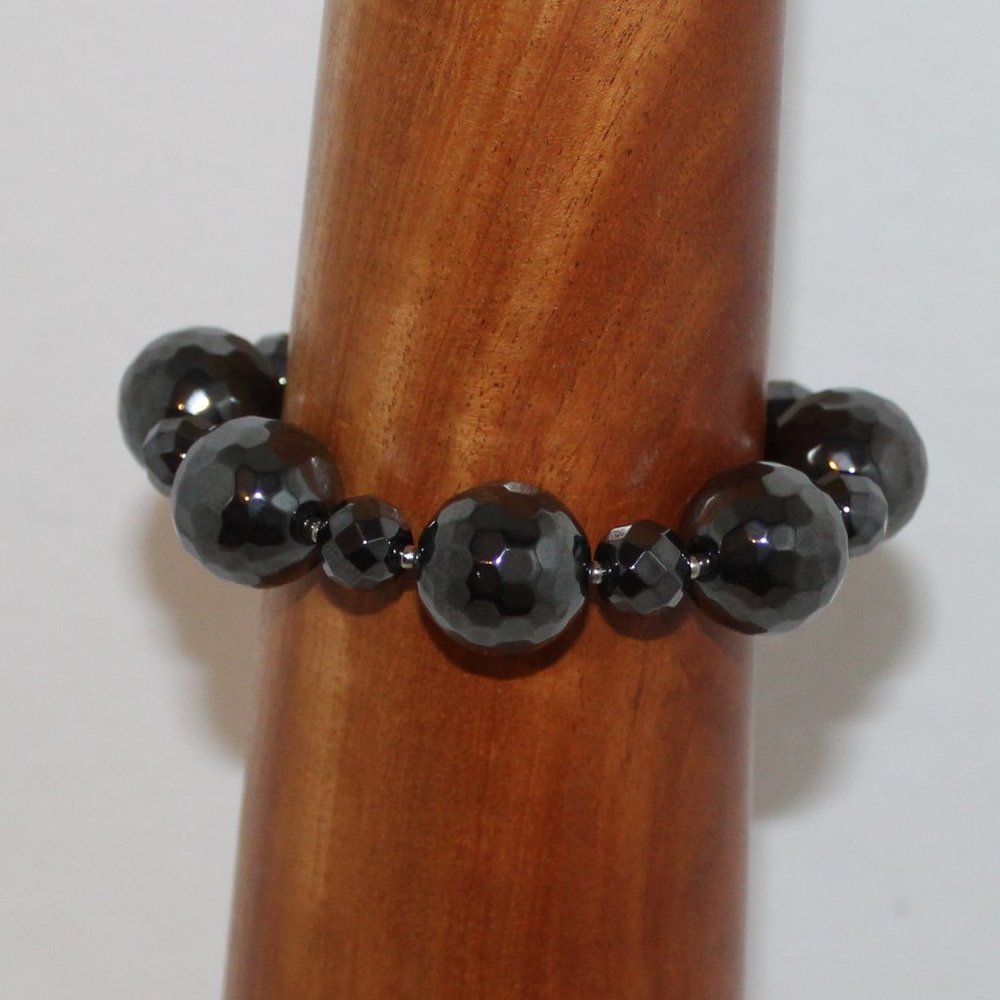 Hematite Bracelet Handmade with Toggle Clasp